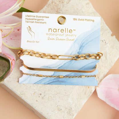 Narelle Waterproof Snake Chain Bracelet Set