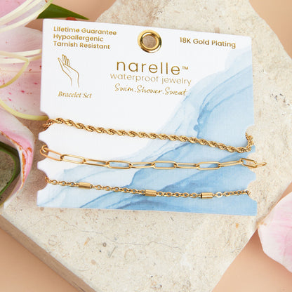 Narelle Waterproof Twisted Chain Bracelet Set