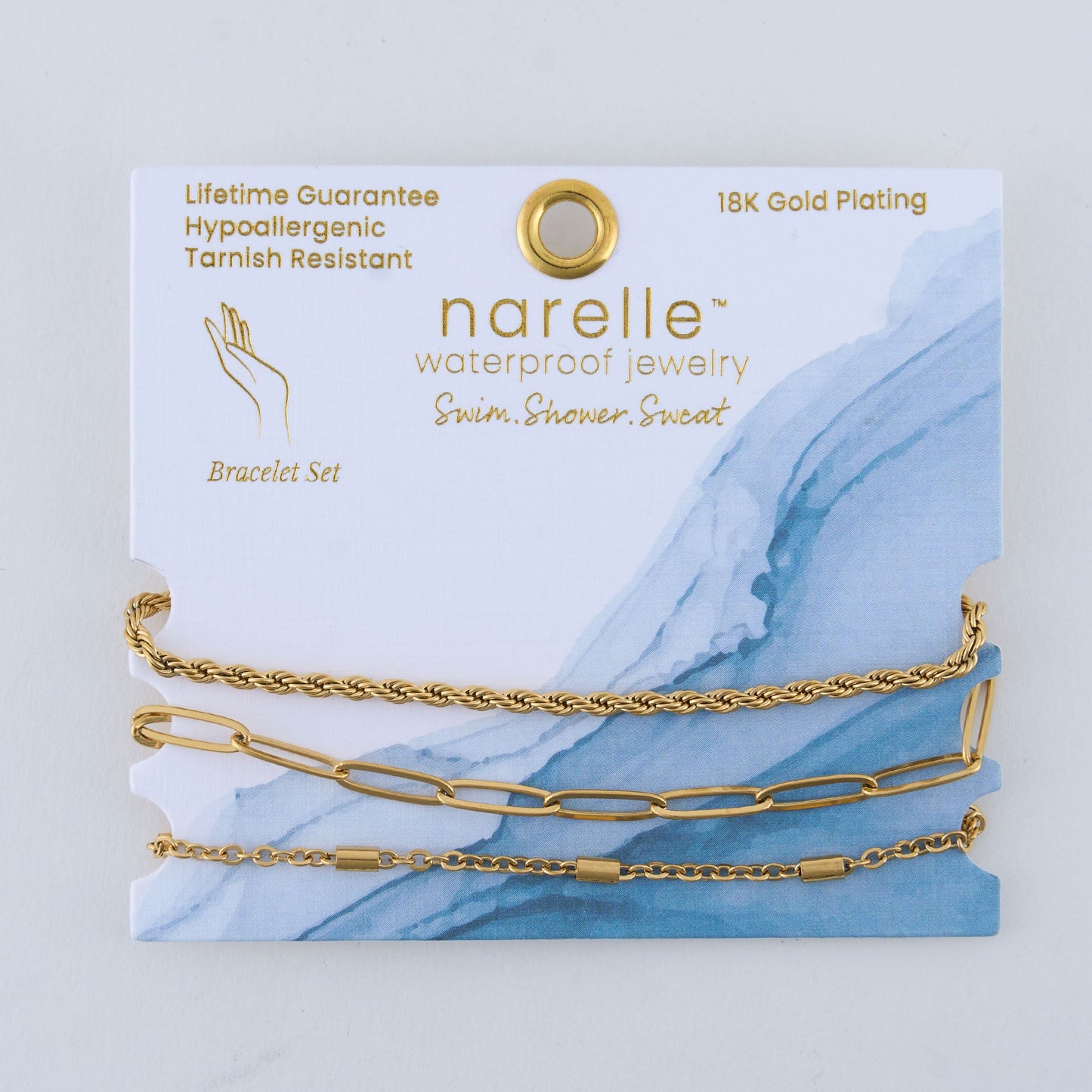 Narelle Waterproof Twisted Chain Bracelet Set