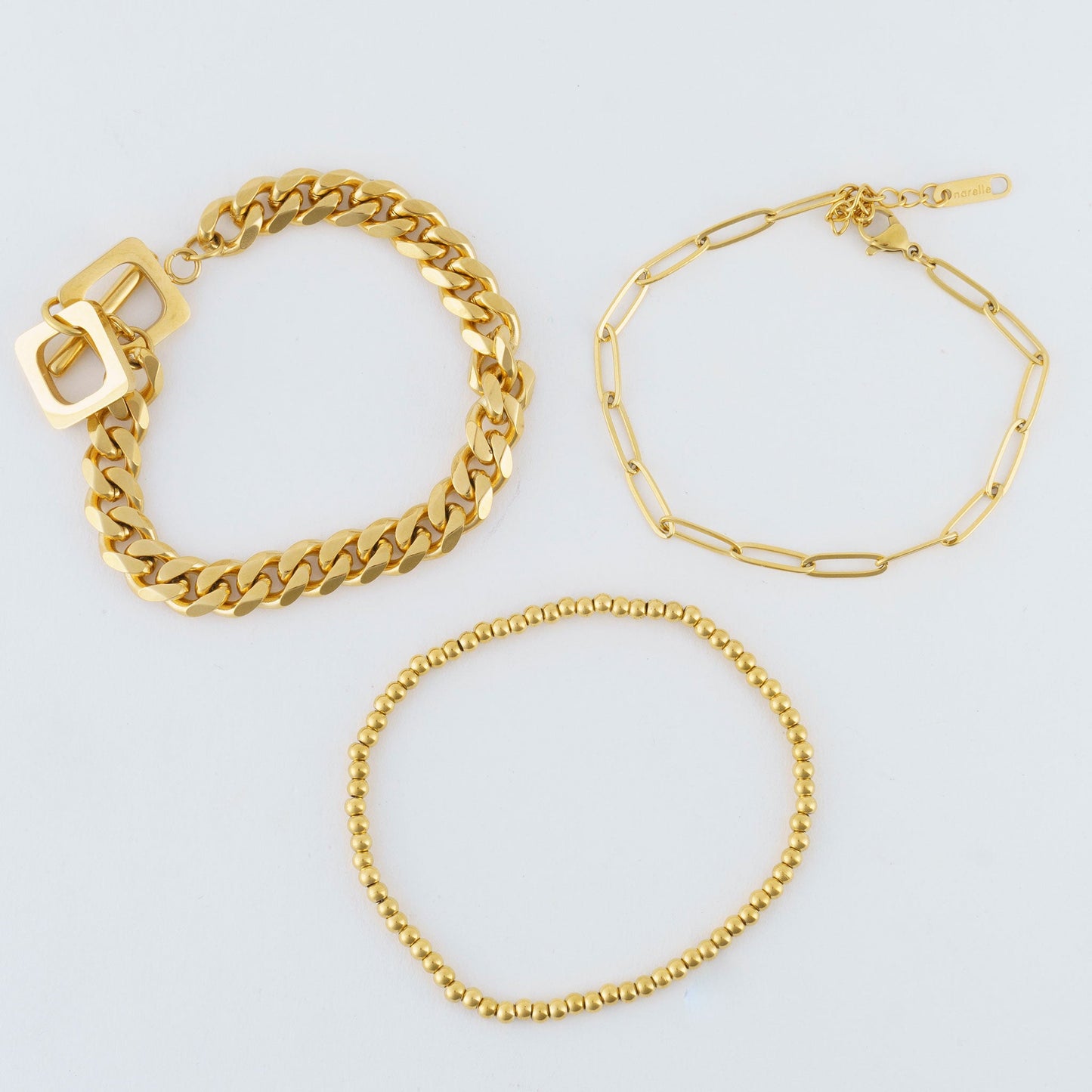 Narelle Waterproof Curb Chain Bracelet Set