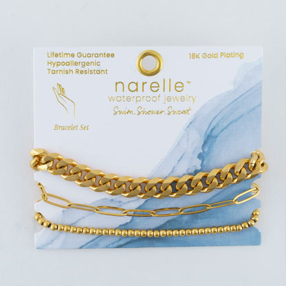 Narelle Waterproof Curb Chain Bracelet Set