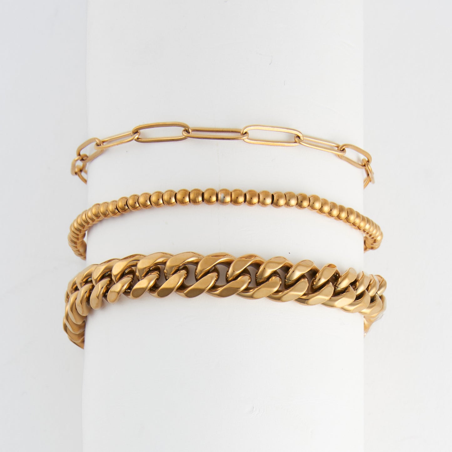 Narelle Waterproof Curb Chain Bracelet Set