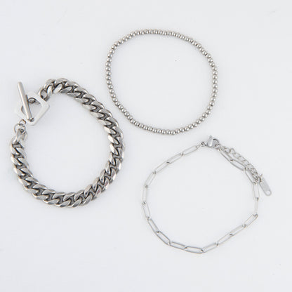 Narelle Waterproof Curb Chain Bracelet Set