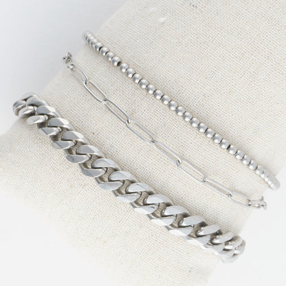 Narelle Waterproof Curb Chain Bracelet Set