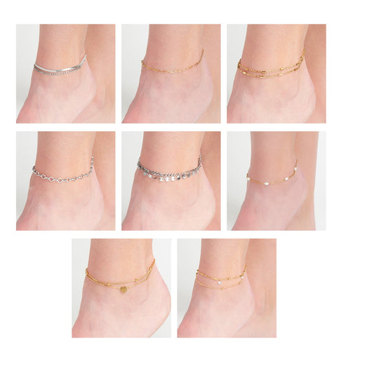 16 Piece Narelle Waterproof Anklet Assortment