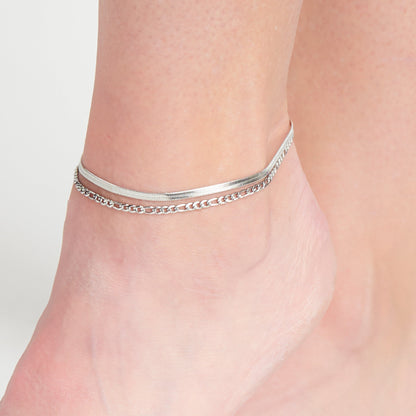 Narelle Waterproof Multi Row  Snake Chain Anklet