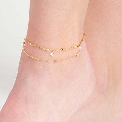 Narelle Waterproof Dainty Multi Row Anklet