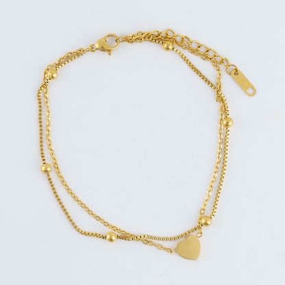 Narelle Waterproof Multi Row  Heart Anklet