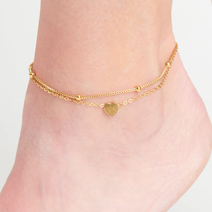 Narelle Waterproof Multi Row  Heart Anklet