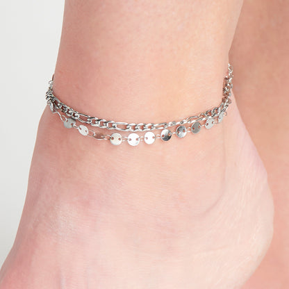 Narelle Waterproof Multi Row Figaro Chain Anklet