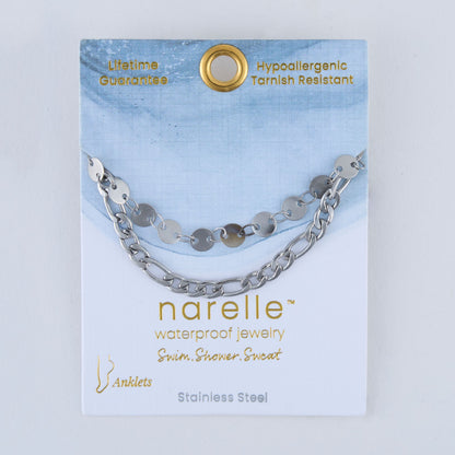 Narelle Waterproof Multi Row Figaro Chain Anklet