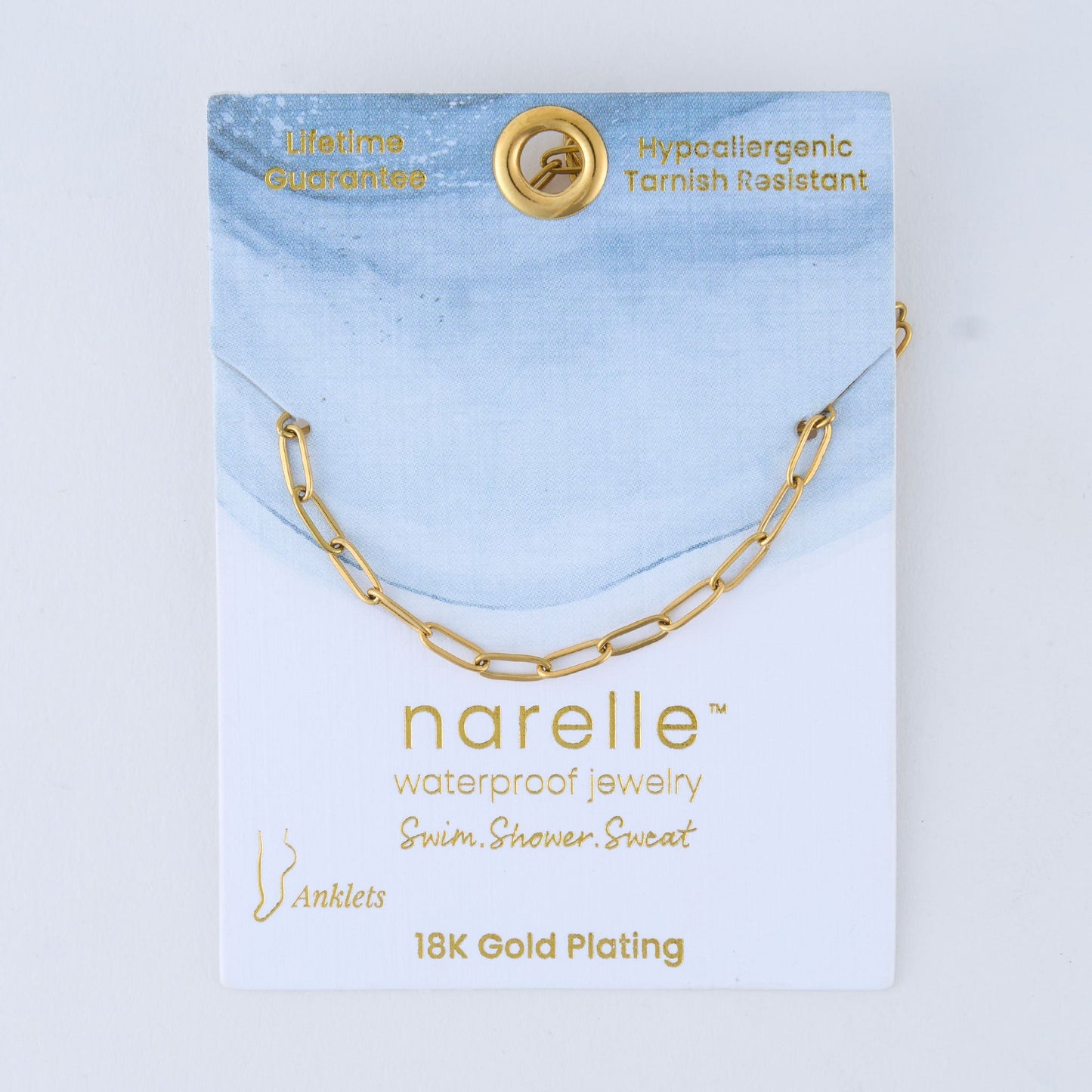 Narelle Waterproof Paperclip Anklet