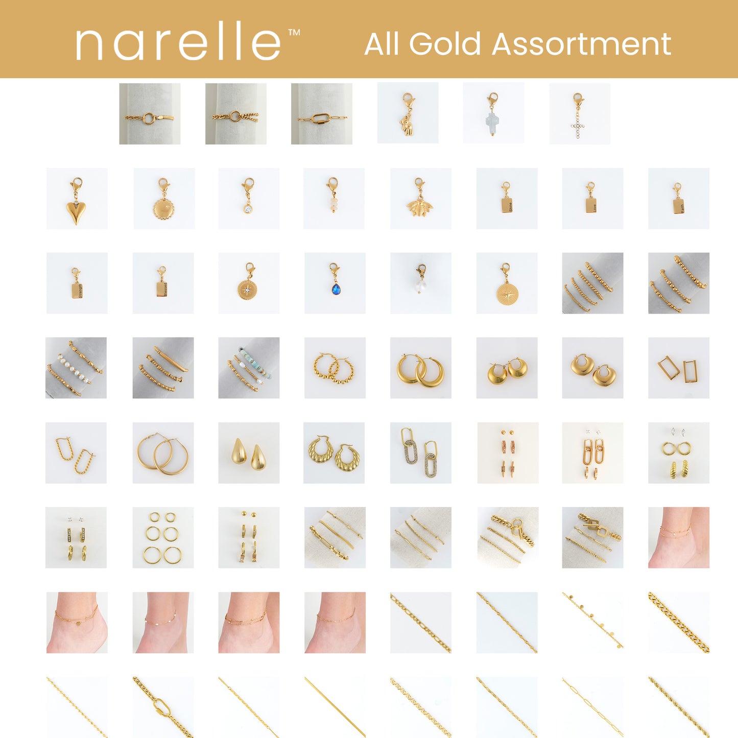 122 Piece Gold Narelle Waterproof Jewelry Assortment