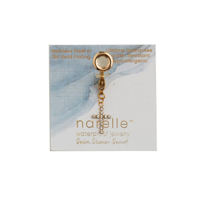 Narelle Waterproof Pave Cross Charm