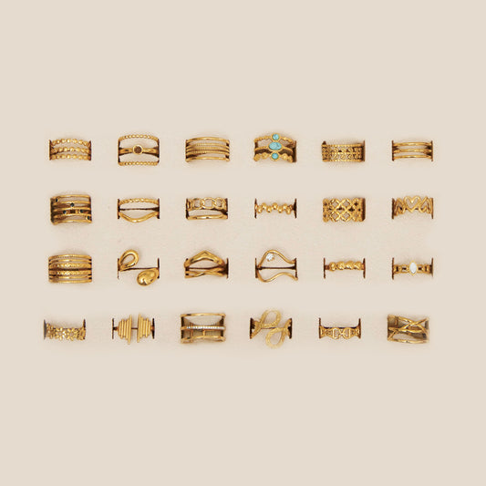 24 Piece Narelle Waterproof Gold Ring Assortment