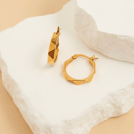 Narelle Waterproof Abstract Hoop Earrings