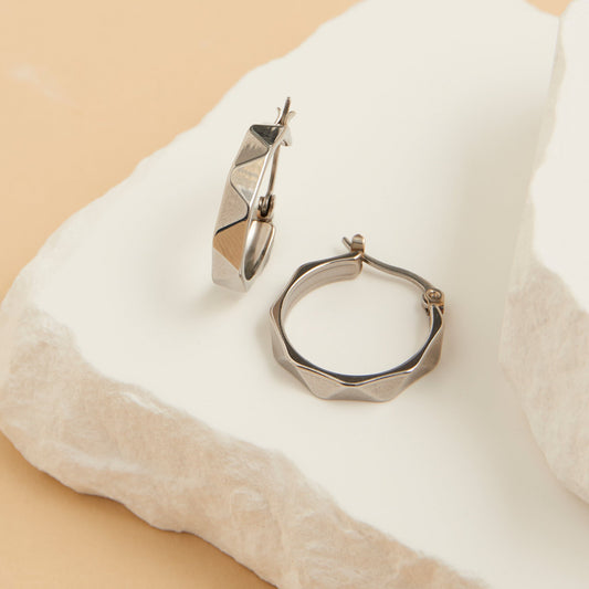 Narelle Waterproof Abstract Hoop Earrings
