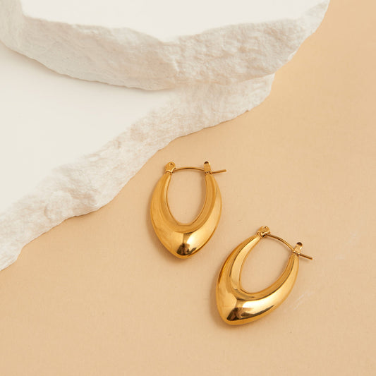 Narelle Waterproof Oval Pointed Earrings