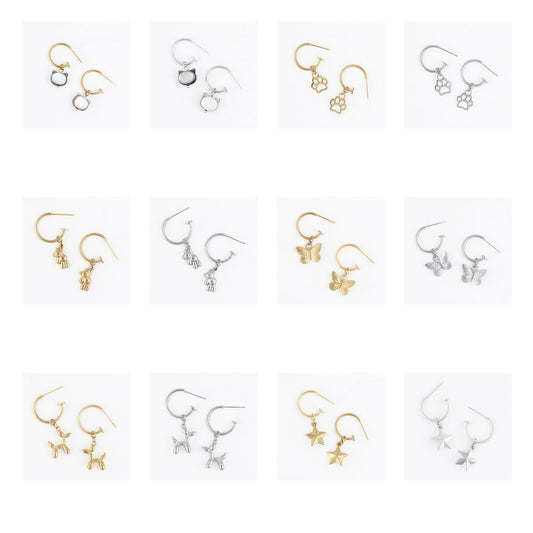 24 Piece Narelle Waterproof Charm C-Hoop Earring Assortment