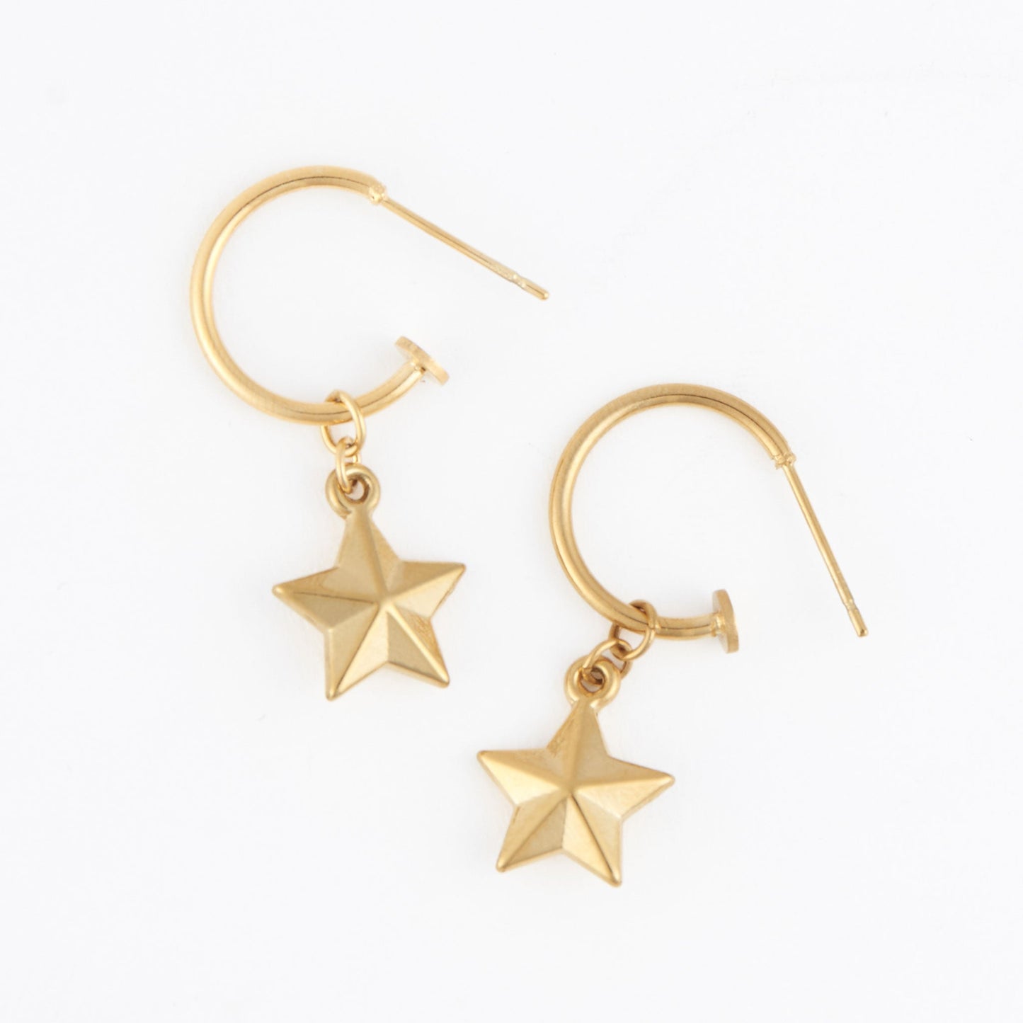 Narelle Waterproof Star Charm C Hoop Earrings