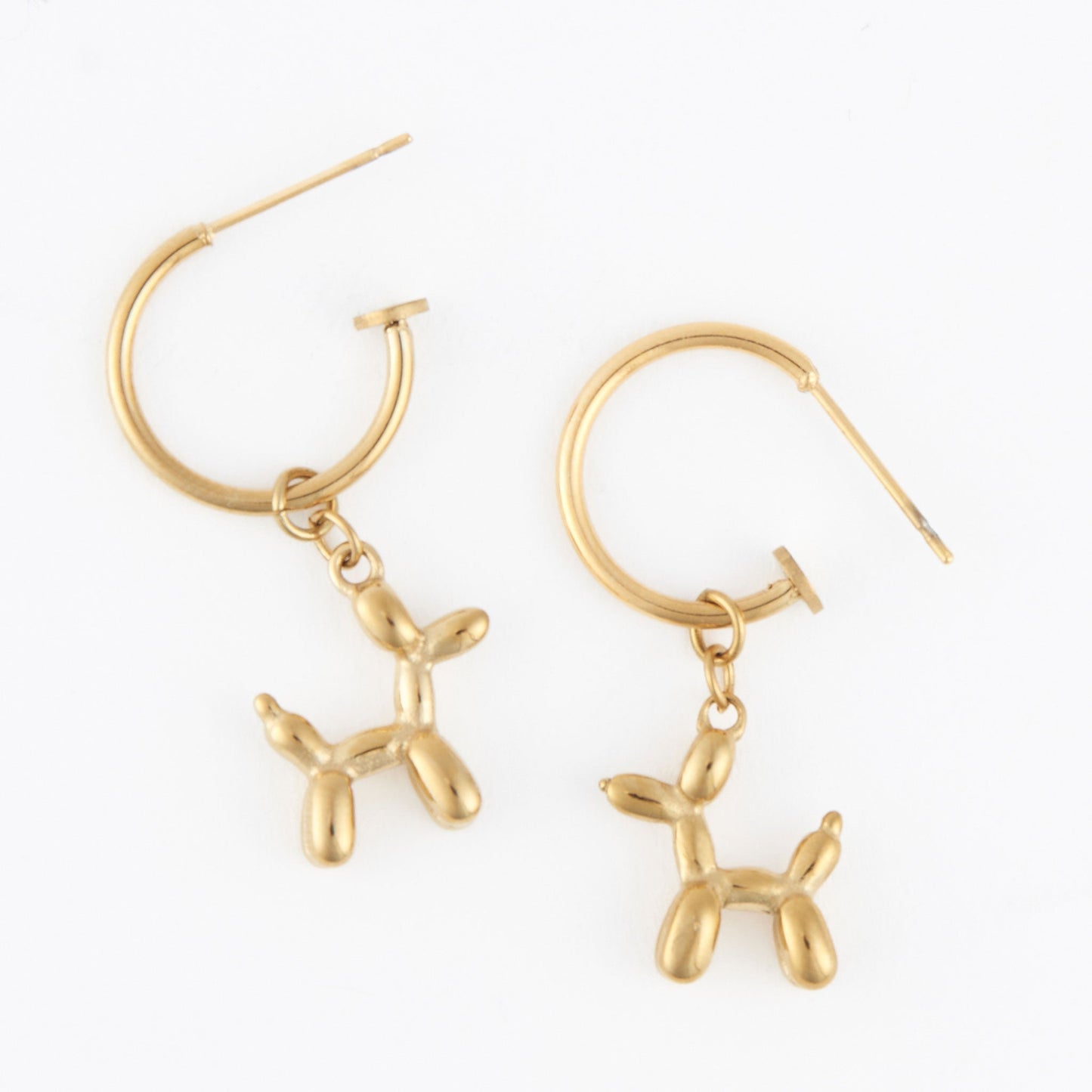 Narelle Waterproof Dog Charm C Hoop Earrings