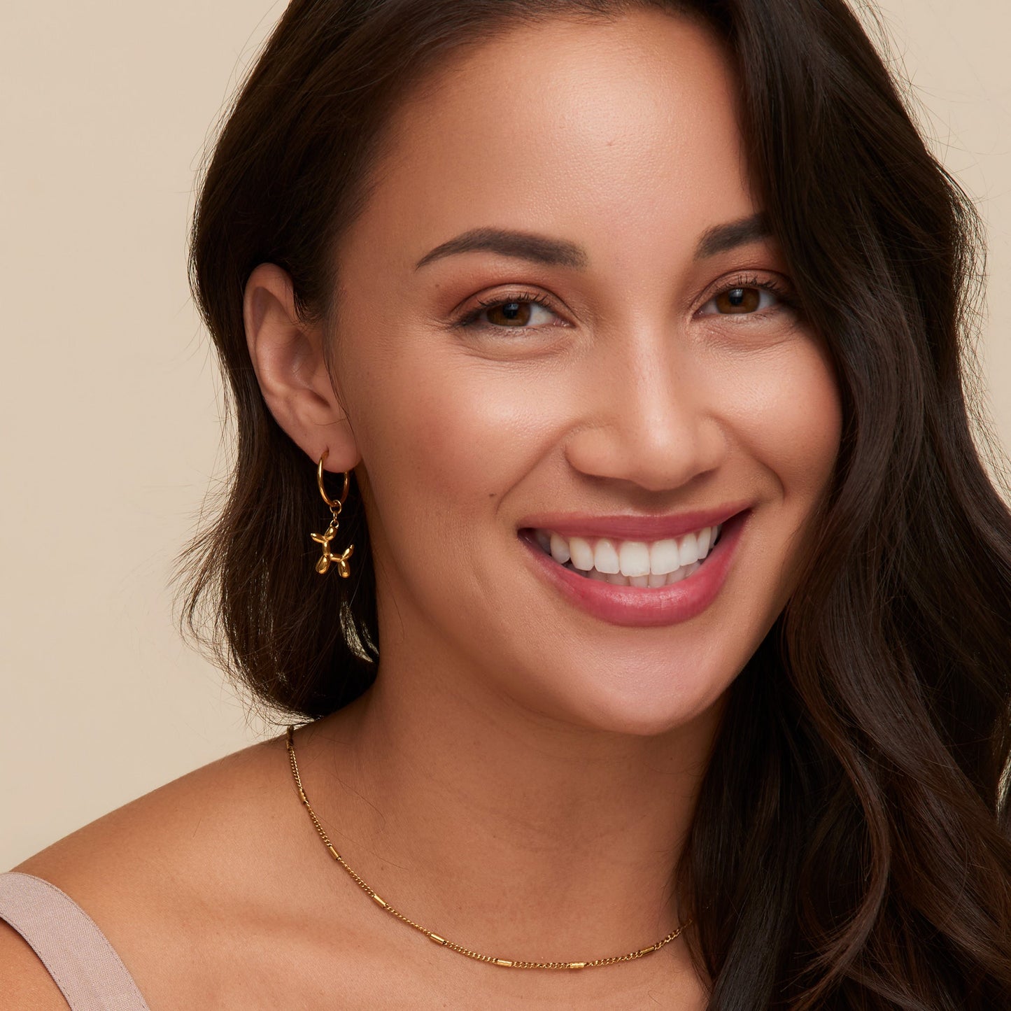 Narelle Waterproof Dog Charm C Hoop Earrings
