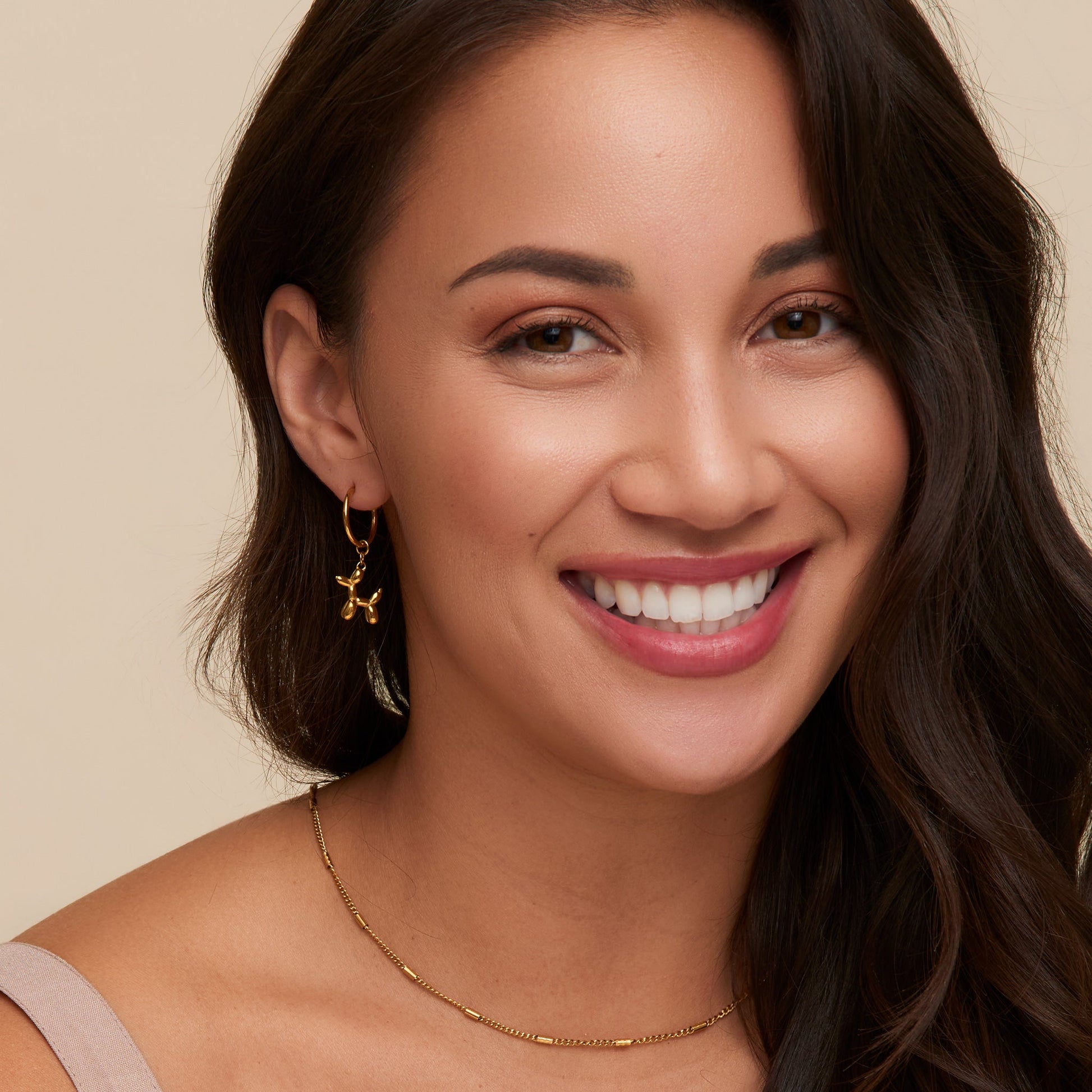 Narelle Waterproof Dog Charm C Hoop Earrings