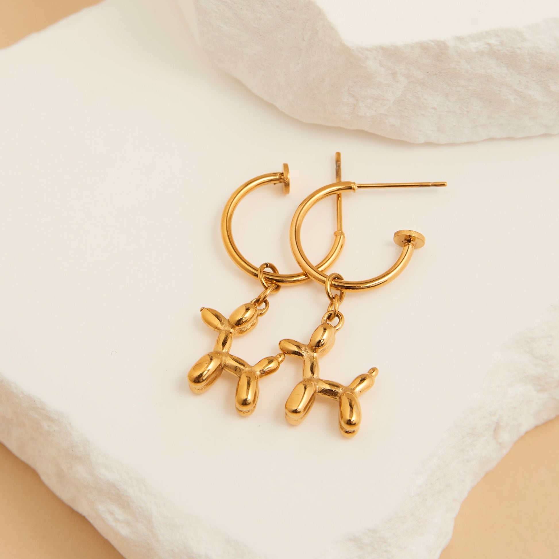 Narelle Waterproof Dog Charm C Hoop Earrings