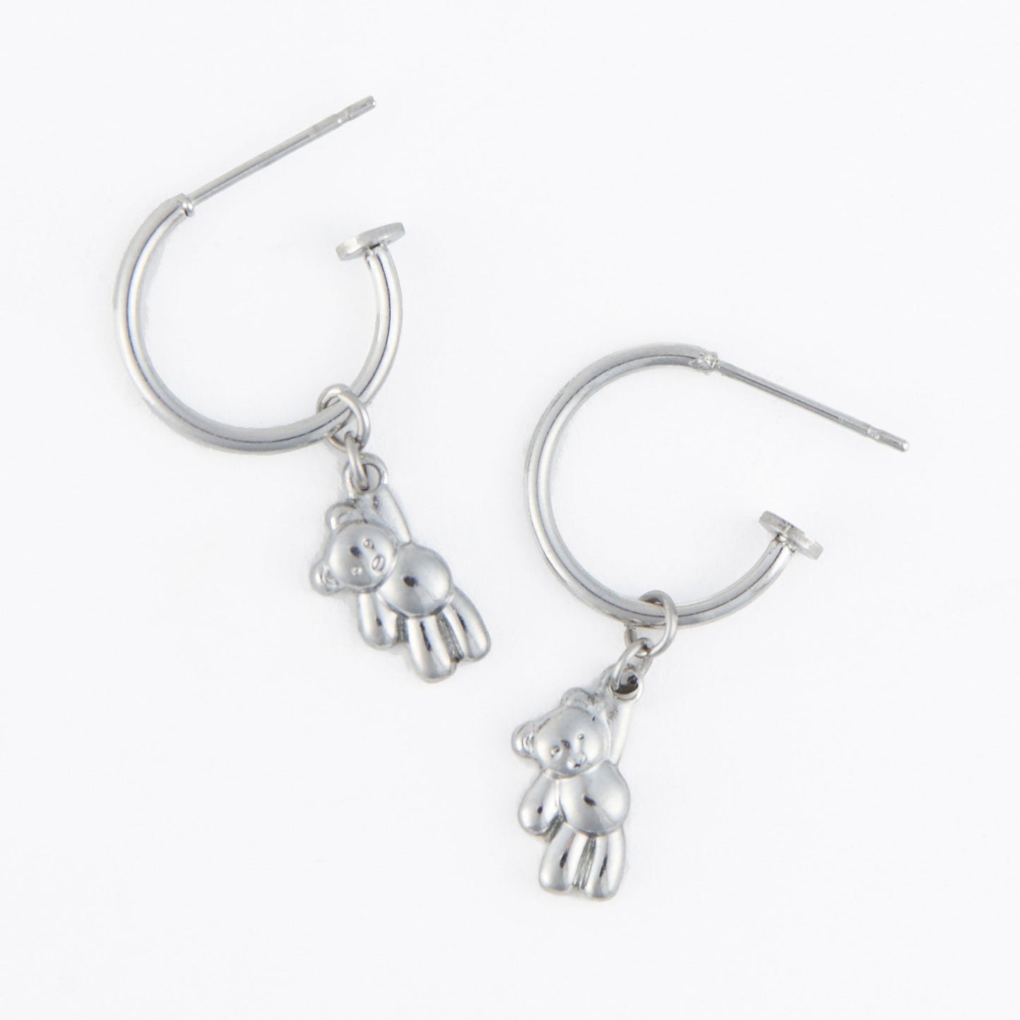 Narelle Waterproof Teddy Bear Charm C Hoop Earrings