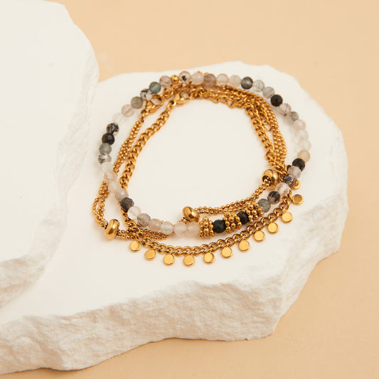 Narelle Waterproof Beaded Chain Bracelet Set