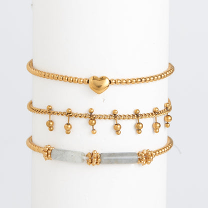 Narelle Waterproof Heart Beaded Bracelet Set