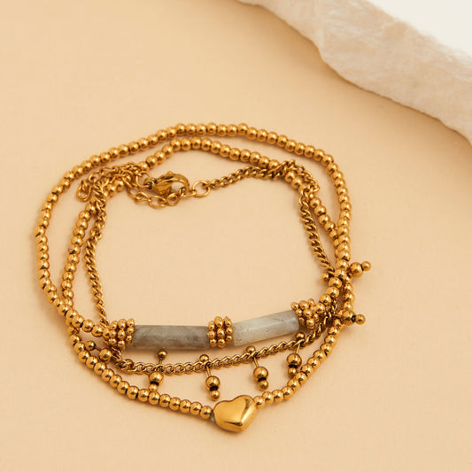 Narelle Waterproof Heart Beaded Bracelet Set