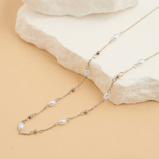 Narelle Waterproof Pearl and Bead Station Necklace