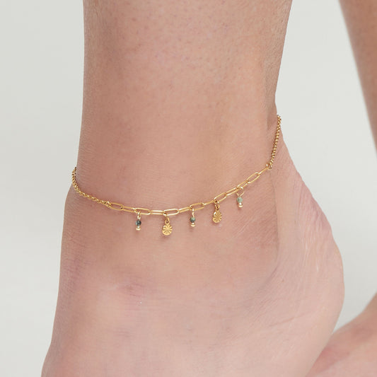 Narelle Waterproof Beaded Charm Anklet