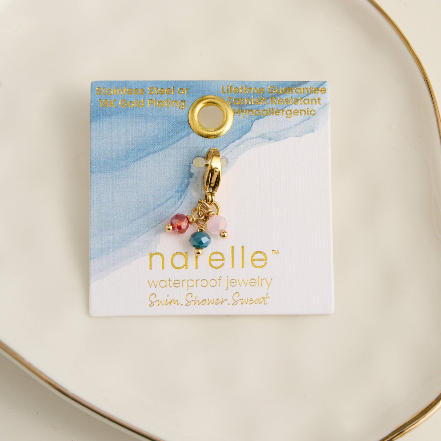 Narelle Waterproof Triple Bead Charm