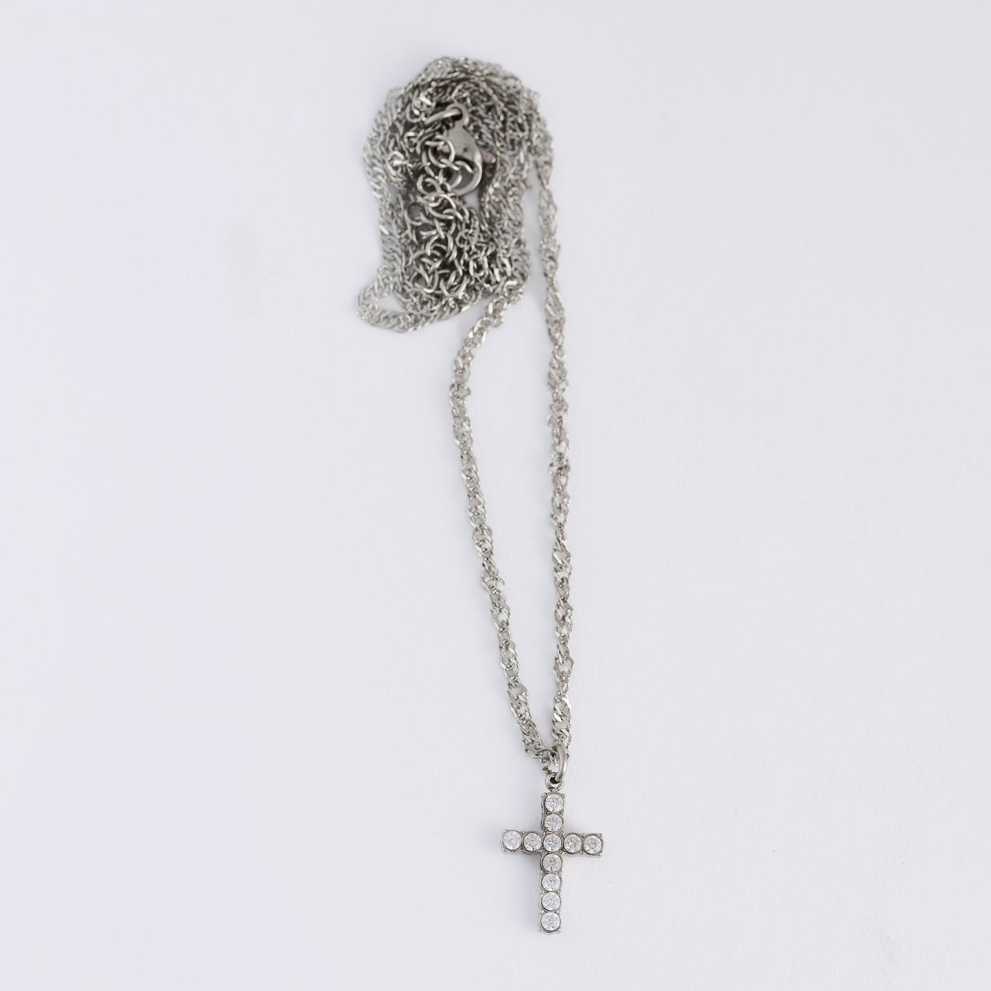 Narelle Waterproof Dainty Pave Cross Charm Necklace