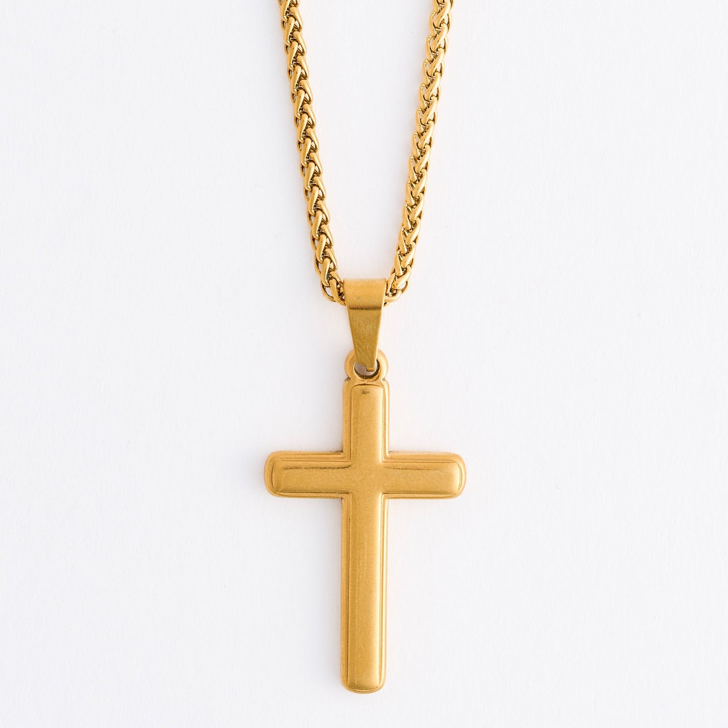 Narelle Waterproof Unisex Wheat Chain Cross Necklace