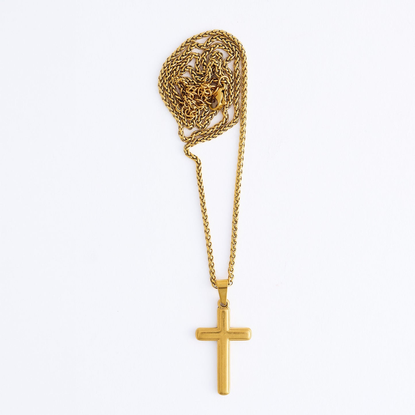 Narelle Waterproof Unisex Wheat Chain Cross Necklace