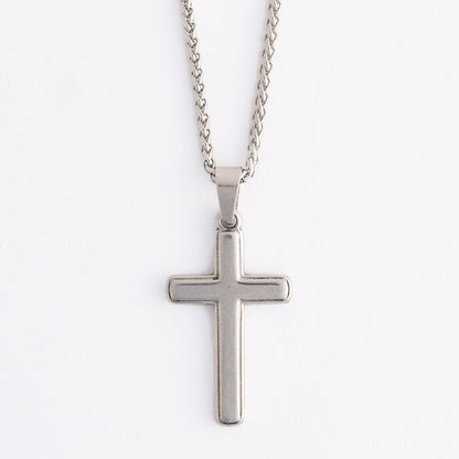 Narelle Waterproof Unisex Wheat Chain Cross Necklace