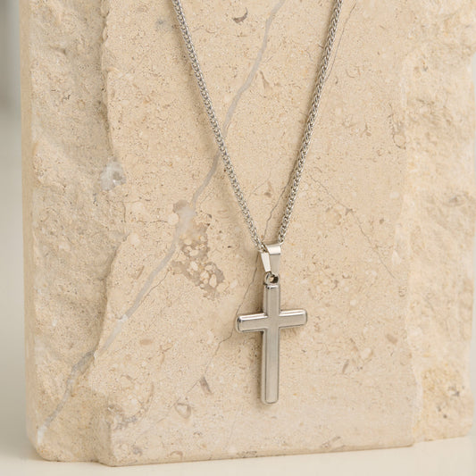 Narelle Waterproof Unisex Wheat Chain Cross Necklace