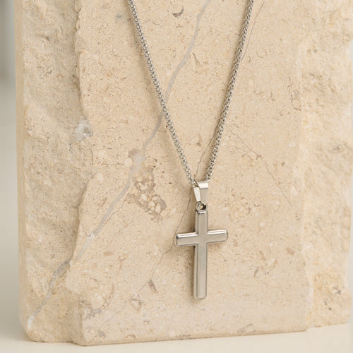 Narelle Waterproof Unisex Wheat Chain Cross Necklace