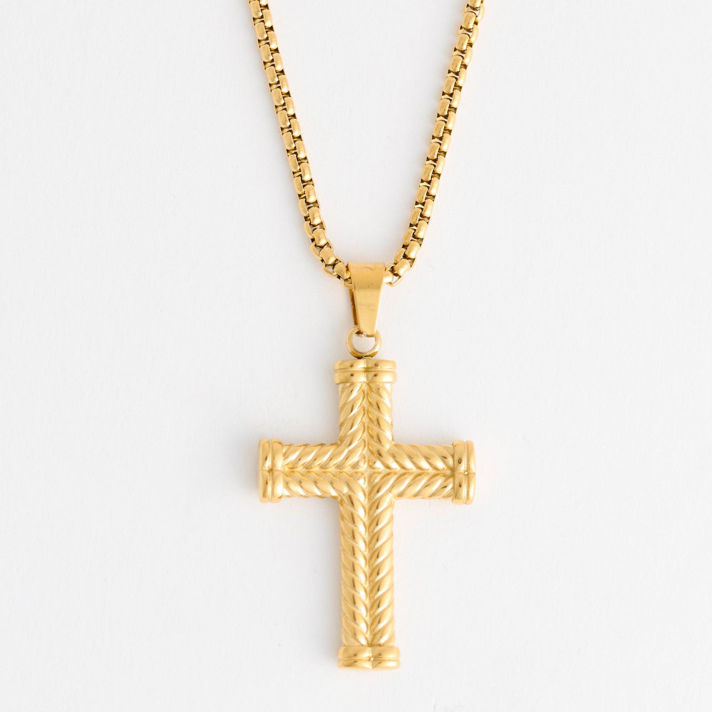 Narelle Waterproof Unisex Box Chain Cross Necklace