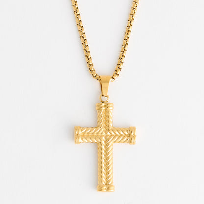 Narelle Waterproof Unisex Box Chain Cross Necklace