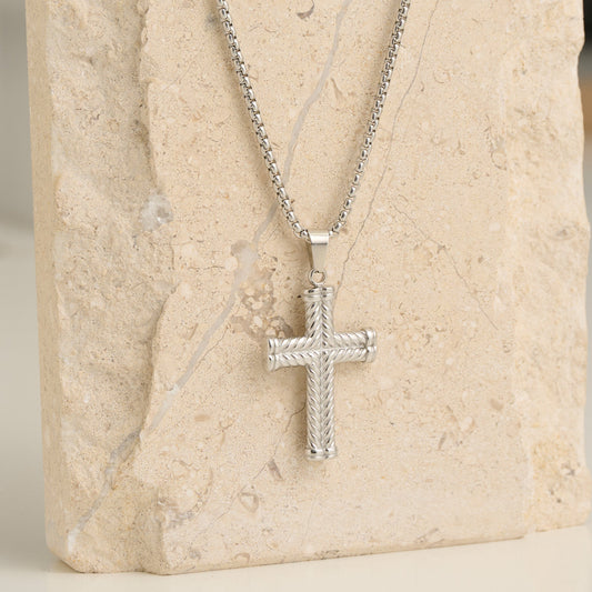 Narelle Waterproof Unisex Box Chain Cross Necklace