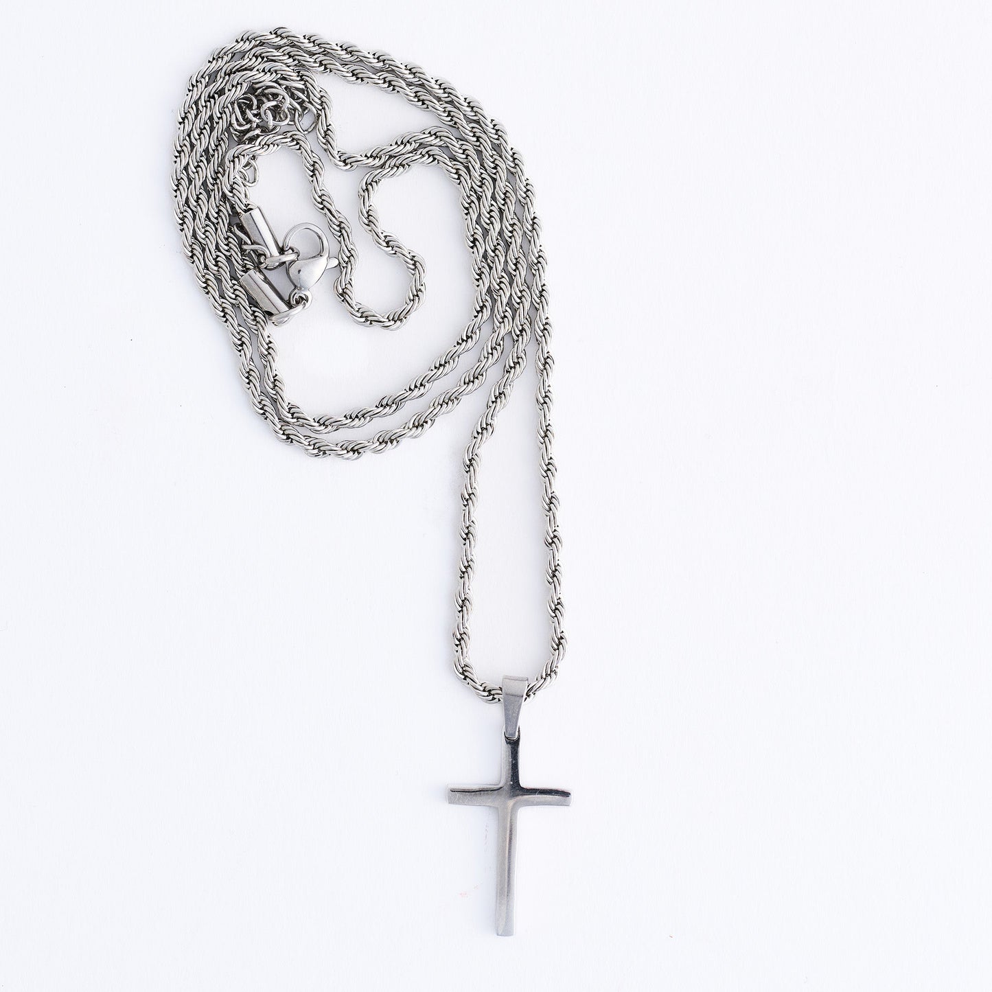 Narelle Waterproof Unisex Rope Chain Cross Necklace