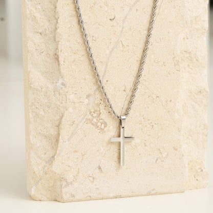 Narelle Waterproof Unisex Rope Chain Cross Necklace