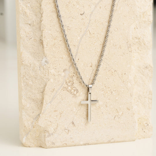 Narelle Waterproof Unisex Rope Chain Cross Necklace