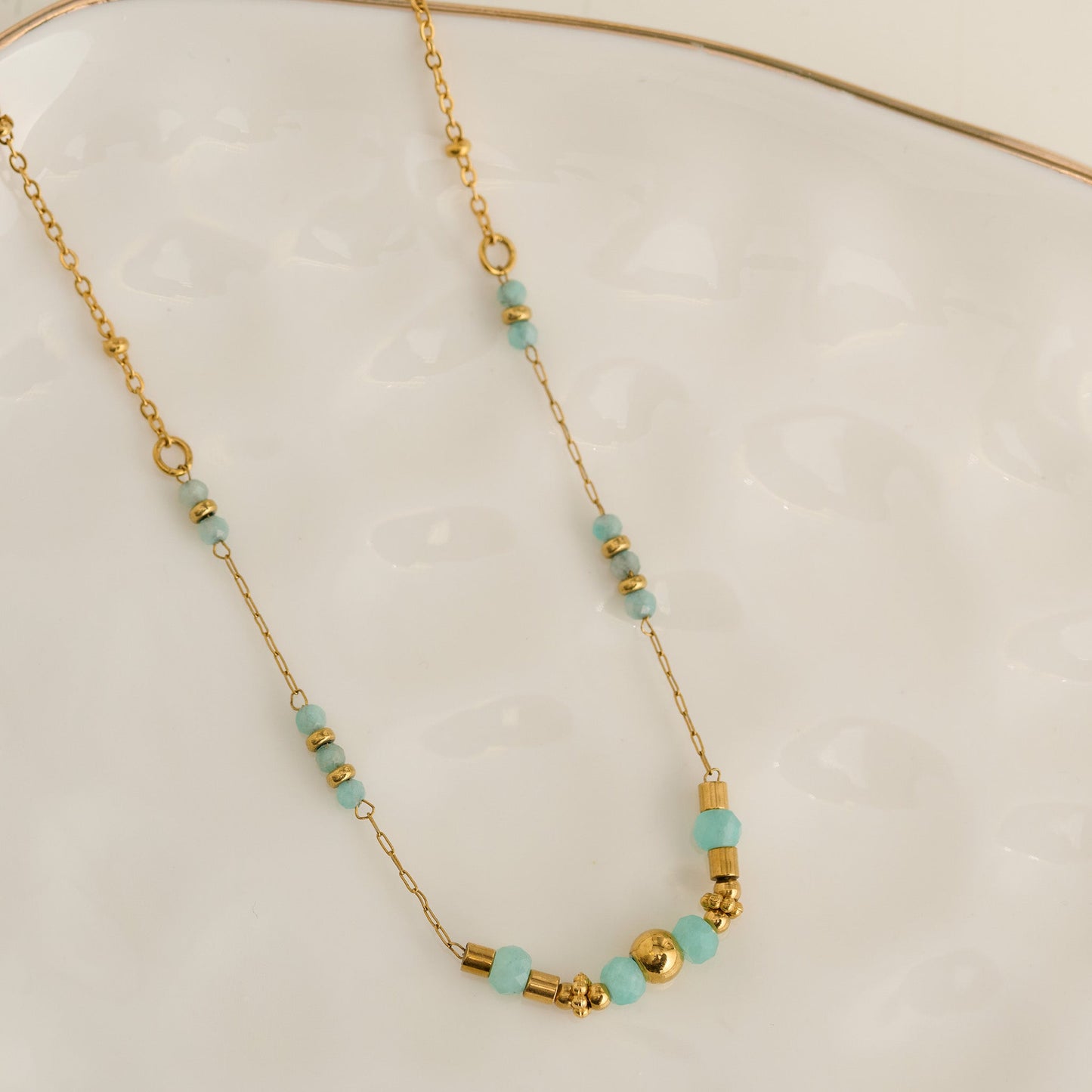 Narelle Waterproof Genuine Green Aventurine Dainty Necklace