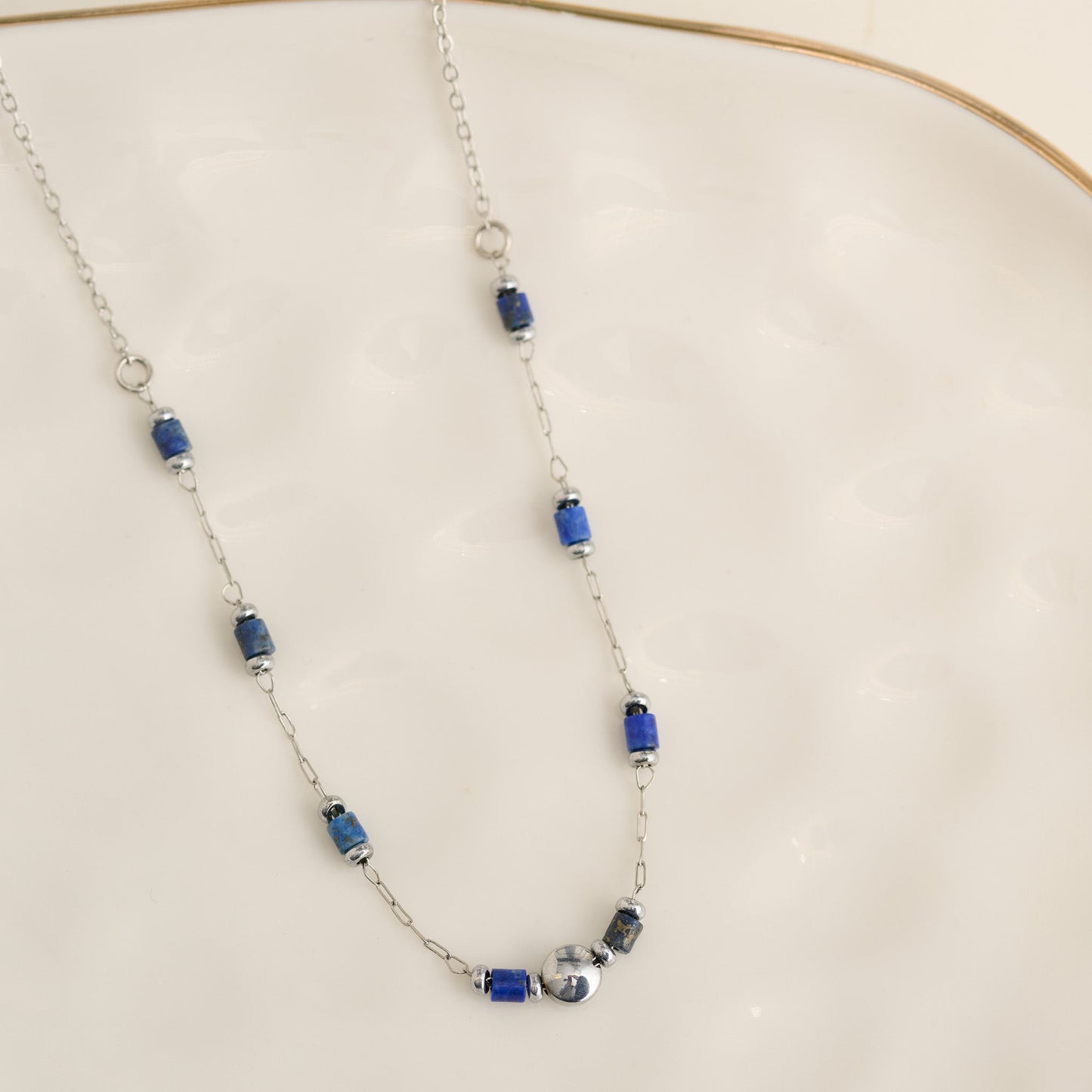 Narelle Waterproof Genuine Lapis Lazuli Dainty Necklace