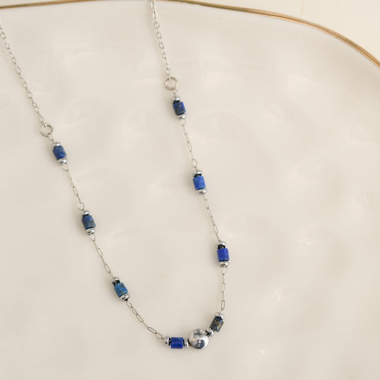 Narelle Waterproof Genuine Lapis Lazuli Dainty Necklace